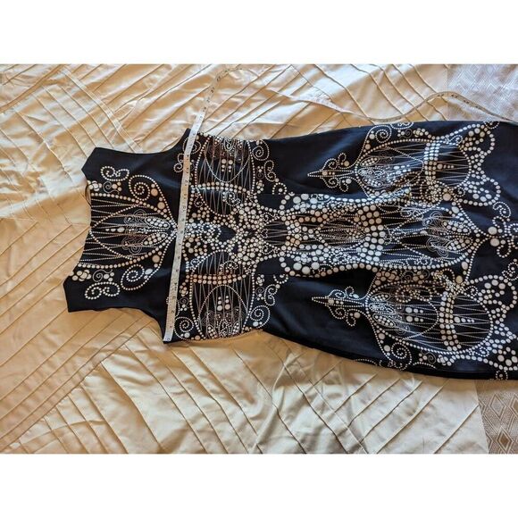 David Meister body con shift dress sz 4 nwot cotton blend knee length printed - Picture 7 of 8